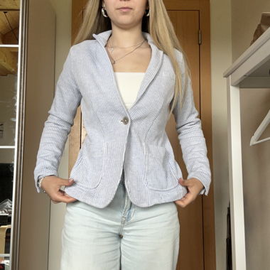 Gestreifter Blazer blau-weiss