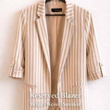 Striped Blazer beige/cream – Reserved, size 36