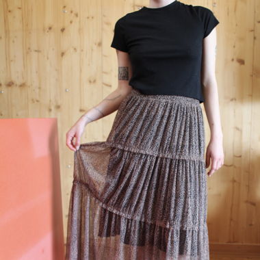 flowy leopard skirt