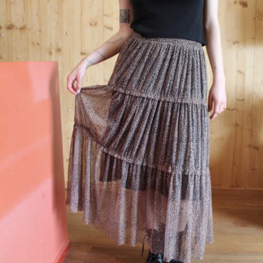 flowy leopard skirt