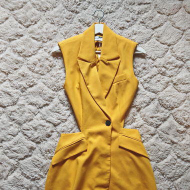 robe blazer jaune moutarde