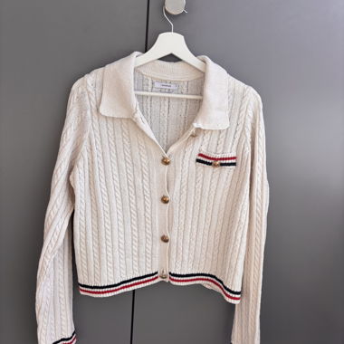 Reserved Strickcardigan in Creme, Grösse L 