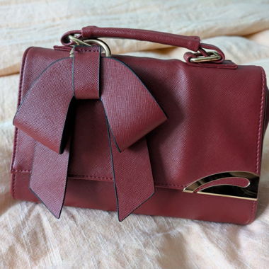 Mignonne sac rouge avec éléments dorés