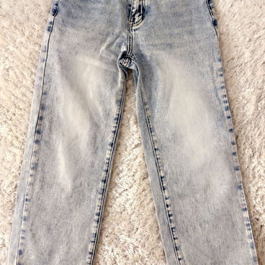 Jeans droits en denim à lavage clair