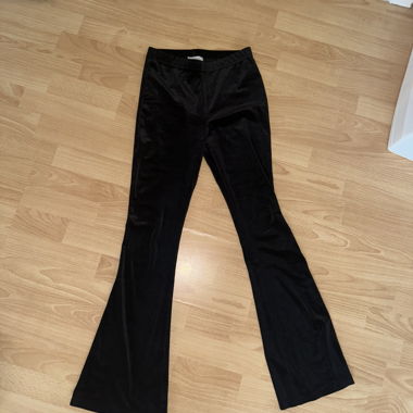 Topshop Black Velvet Flare Leggings