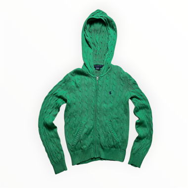 Gilet verde con zip e cappuccio Ralph Lauren Taglia M