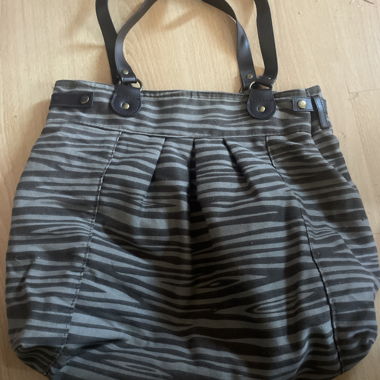 Striped Fabric Tote Bag with Handles