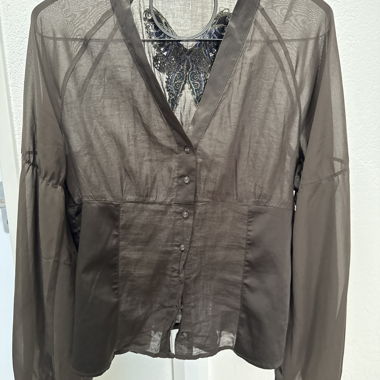 Blusa trasparente marrone