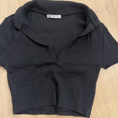 Zara ribbed polo top