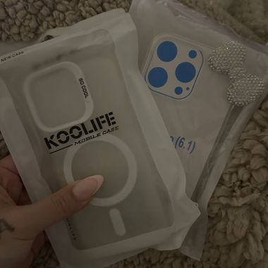 2 cover trasparenti per cellulare con fiocco decorativo