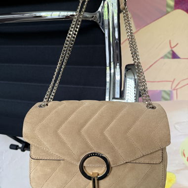 Borsa Sandro in camoscio beige