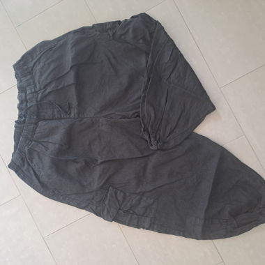 Black Ficus flowy leinen cargohosen