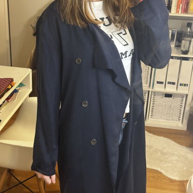 Long manteau bleu marine