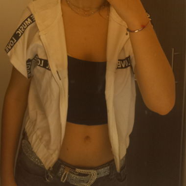Weisse Kurzarm-Jacke