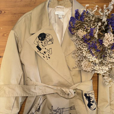 Hand-painted Trench Coat