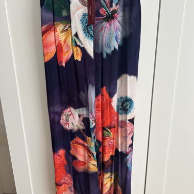 Karen Millen aubergine pantaloni palazzo floreali
