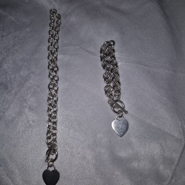 Bracciale e catenina in argento 925 con ciondolo a cuore