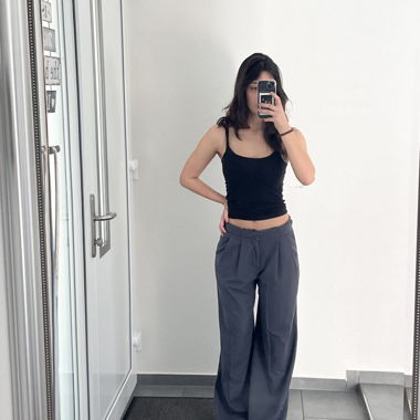 Pull&Bear wide leg grey dress pants