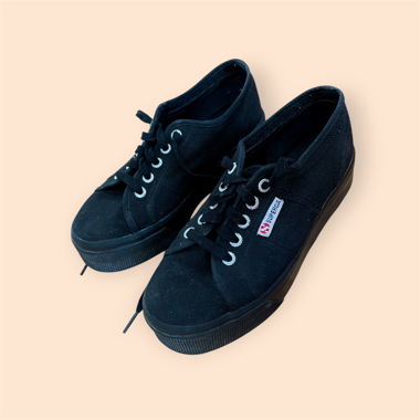 Black Superga Plateau 37 