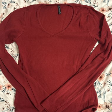 Maglia a maniche lunghe rossa skinny-fit