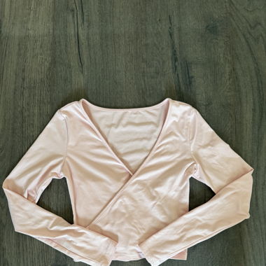 Light pink wrap top