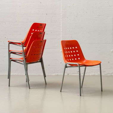 4 chaises empilables Bermuda d’OWI pour Mazuvo, années 1970