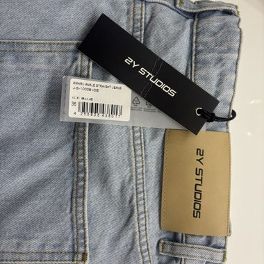 2Y Studios Amaru Ankle Straight Jeans celeste
