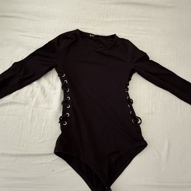 Black bodysuit with lacing