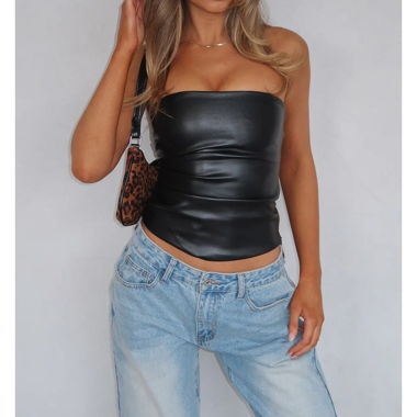 WHITE FOX Bustier Top Schwarz Grösse XS