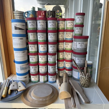 Large ceramic set: tools and accessories