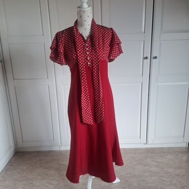 Red Polka-Dot Dress, Retro. 50s