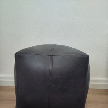 Hocker schwarz Leder
