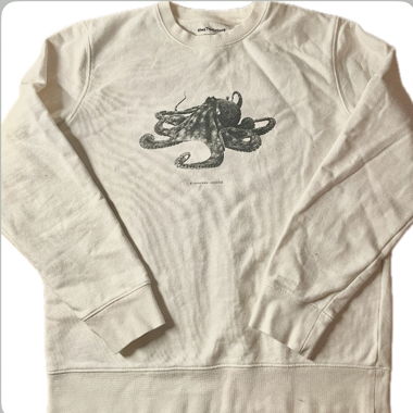 weisser Sweatshirt mit Oktopus-Print 