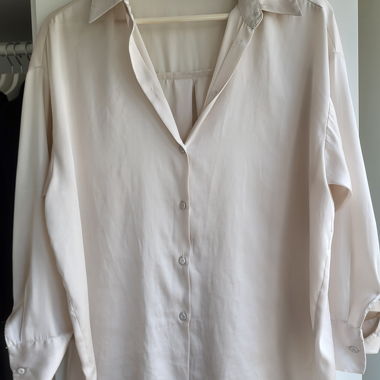 Beige Seidenbluse Zara
