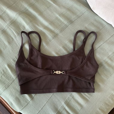 Cider Ribbed Layered Y2K Crop Top