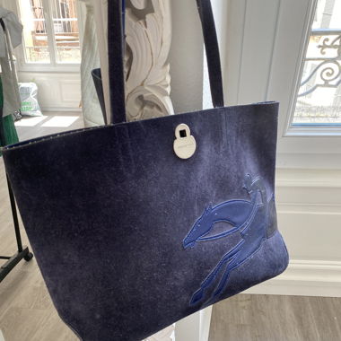 Borsa tote in velluto Longchamp