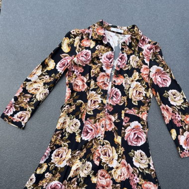 Blumenkleid Schwarz Rosa