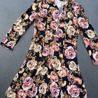 Blumenkleid Schwarz Rosa