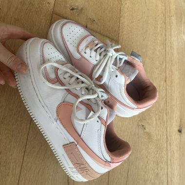 Pink/salmon-coloured Nike Air Force 1 Shadow