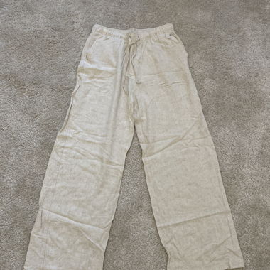 Pantalone in lino crema