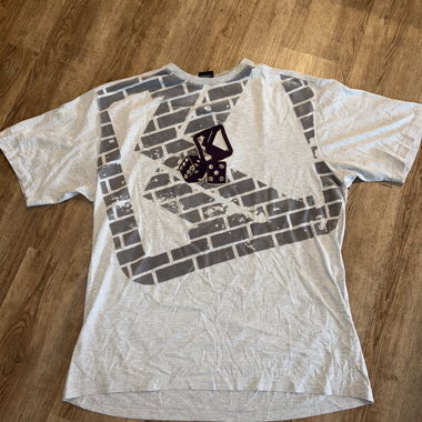 Karl Kani T-shirt grigio motivi a dado stile vintage