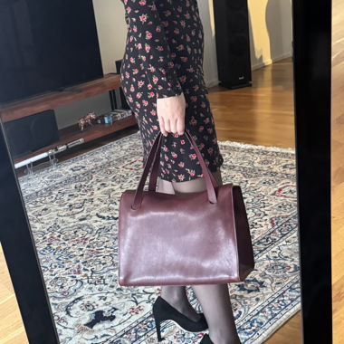 Mauro governa leather burgundy handbag