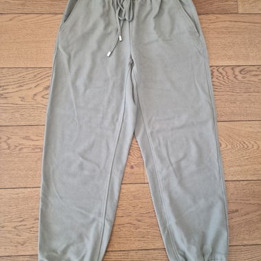Pantalon vert/gris avec taille élastique Zara, taille S, comme neuf