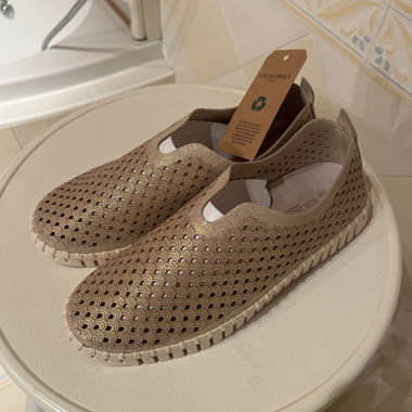Scarpe slip-on dorate