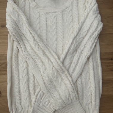 White knit sweater