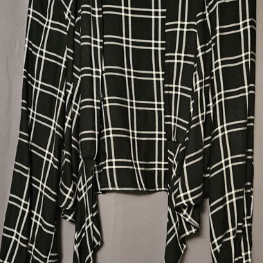 Cardigan portefeuille à carreaux