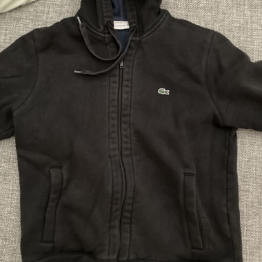 Giacca con cappuccio Lacoste nera