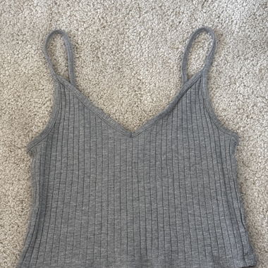 Grey ribbed cami