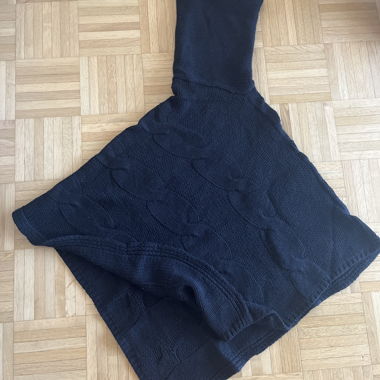 Navy Knitted Poncho