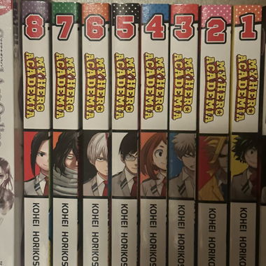 My Hero Academia manga set: Volume 1,2,3,4,5,6,7,8